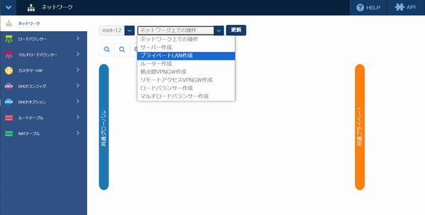 コントロールパネル-ネットワーク-プライベートLAN作成